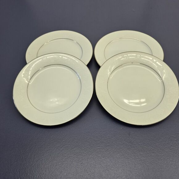 Noritake Vintage 6909 Ranier Set Of 4 Silver-Lined Salad/ Sides Plates - Picture 1 of 5